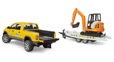 Bruder RAM Rental Service Truck with Mini Excavator