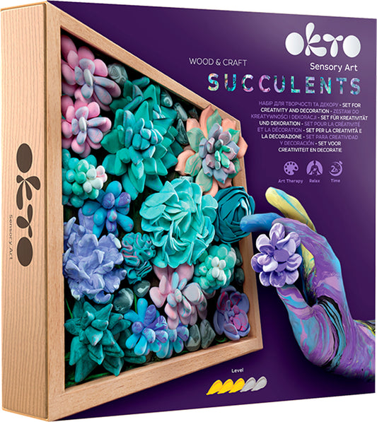 OKTO Sensory Art 3D Woodcraft "Tenderness" – Succulent Craft Kit
