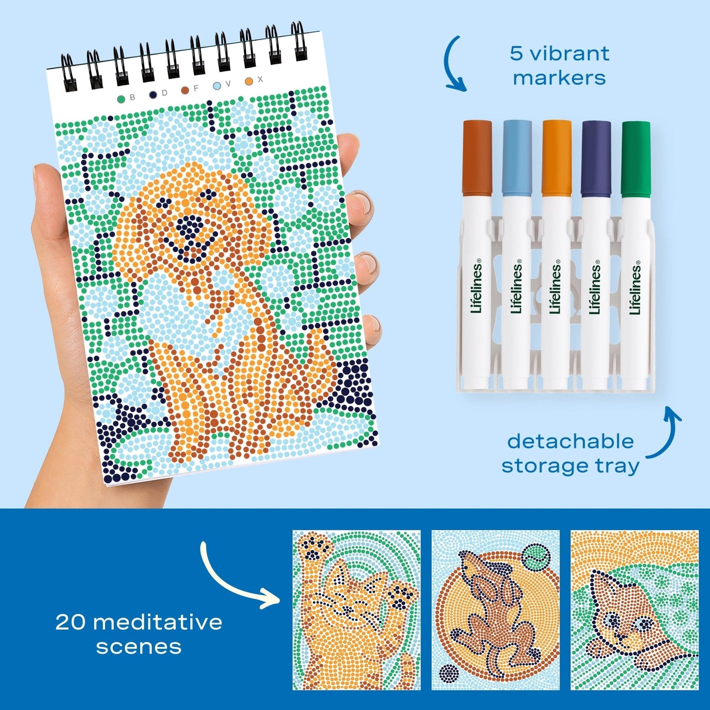 LifeLines FlowArt® Mini - Dot-by-Letter Furry Friends