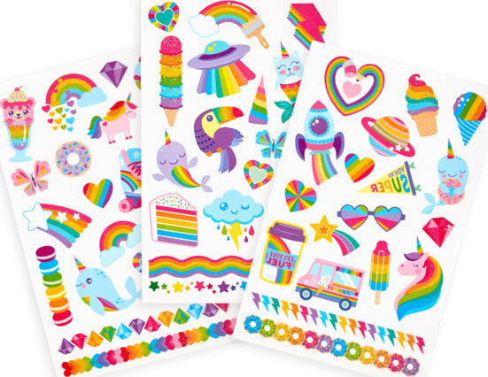 Tattoo-palooza Temporary Tattoos Over The Rainbow 3 Sheets