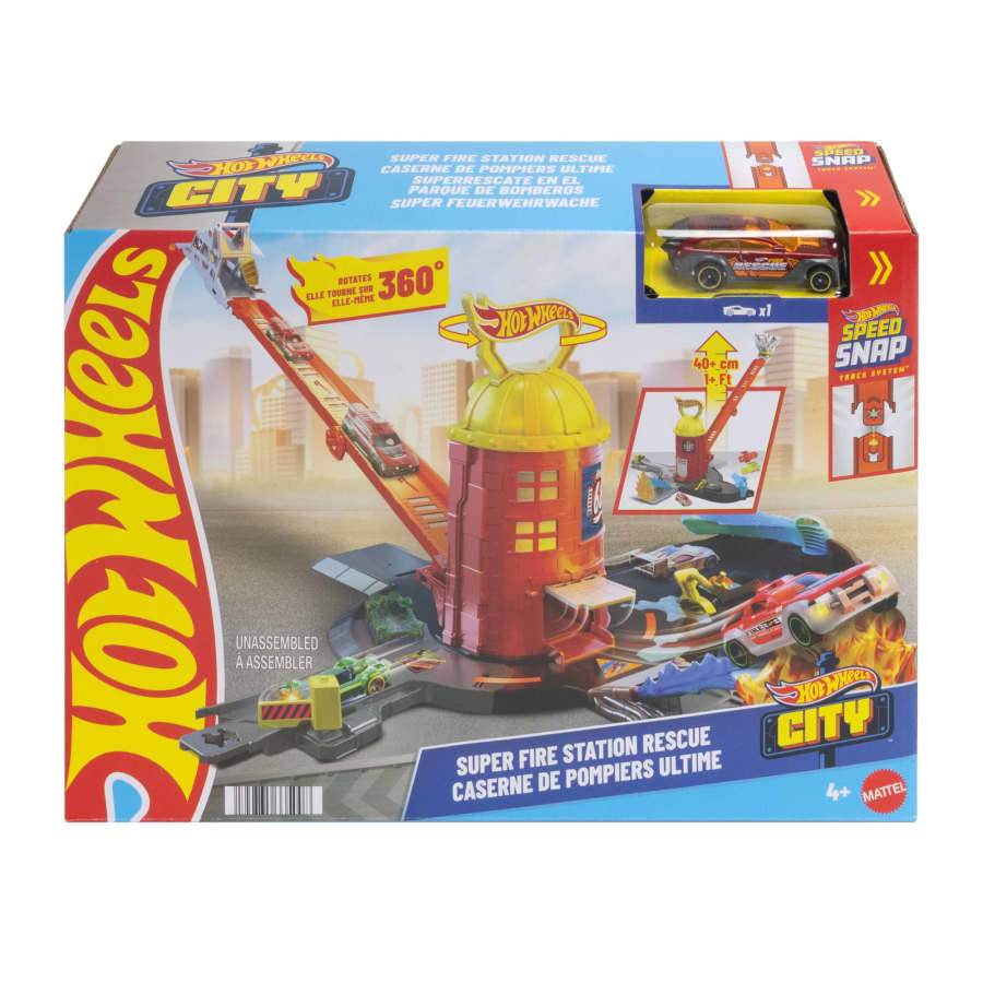 Mattel Hot Wheels City Super Fire Station Rescue Playset