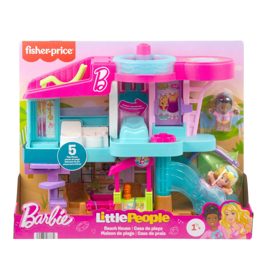 Fisher Price Little People Barbie Beach House Toddler Playset With Figures & Accessories
