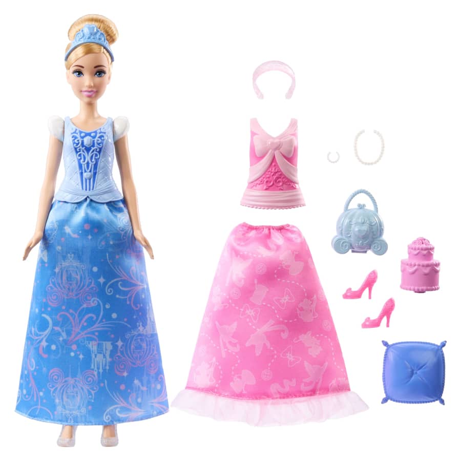Mattel Disney Princess 2-In-1 Stories Cinderella Fashion Doll