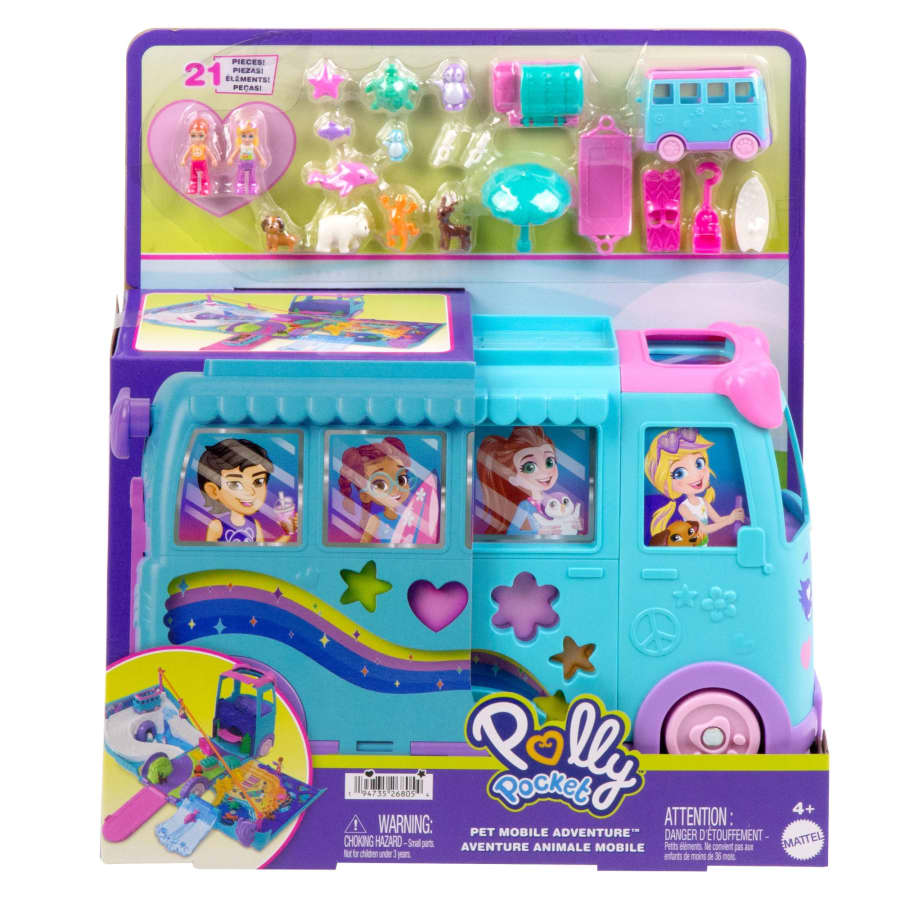 Mattel Polly Pocket Pet Mobile Adventure Playset