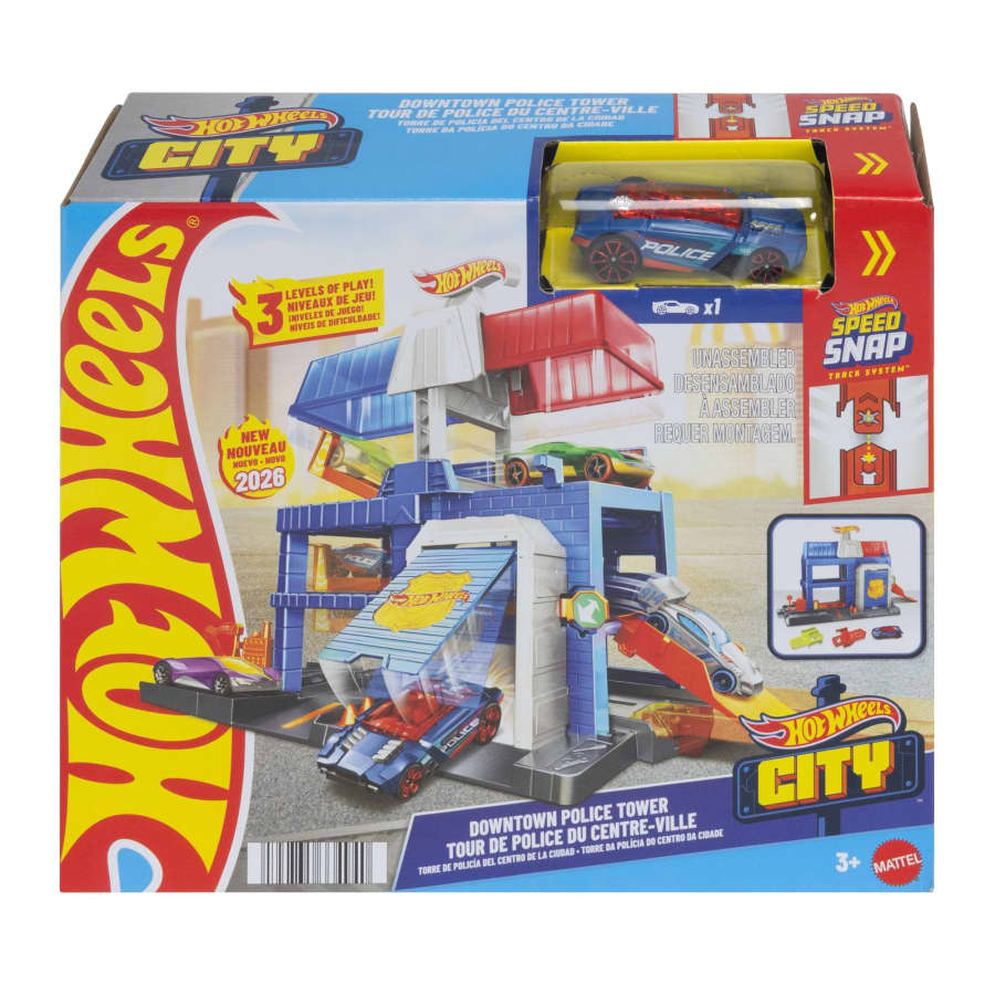 Mattel Hot Wheels City Downtown Police Tower Playset
