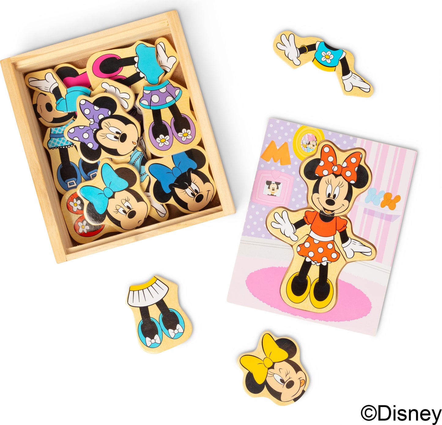 Disney Minnie Wooden Mix & Match Dress-Up Puzzle