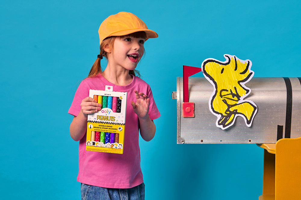 OOLY x PEANUTS Double-Ended Brush & Stamp Markers