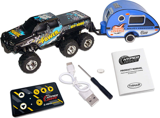 Hyper Drive RC Mini 6x6 Truck with Trailer
