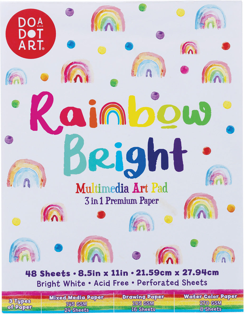 Rainbow Bright Multimedia Art Pad - 3 in 1 Premium Paper