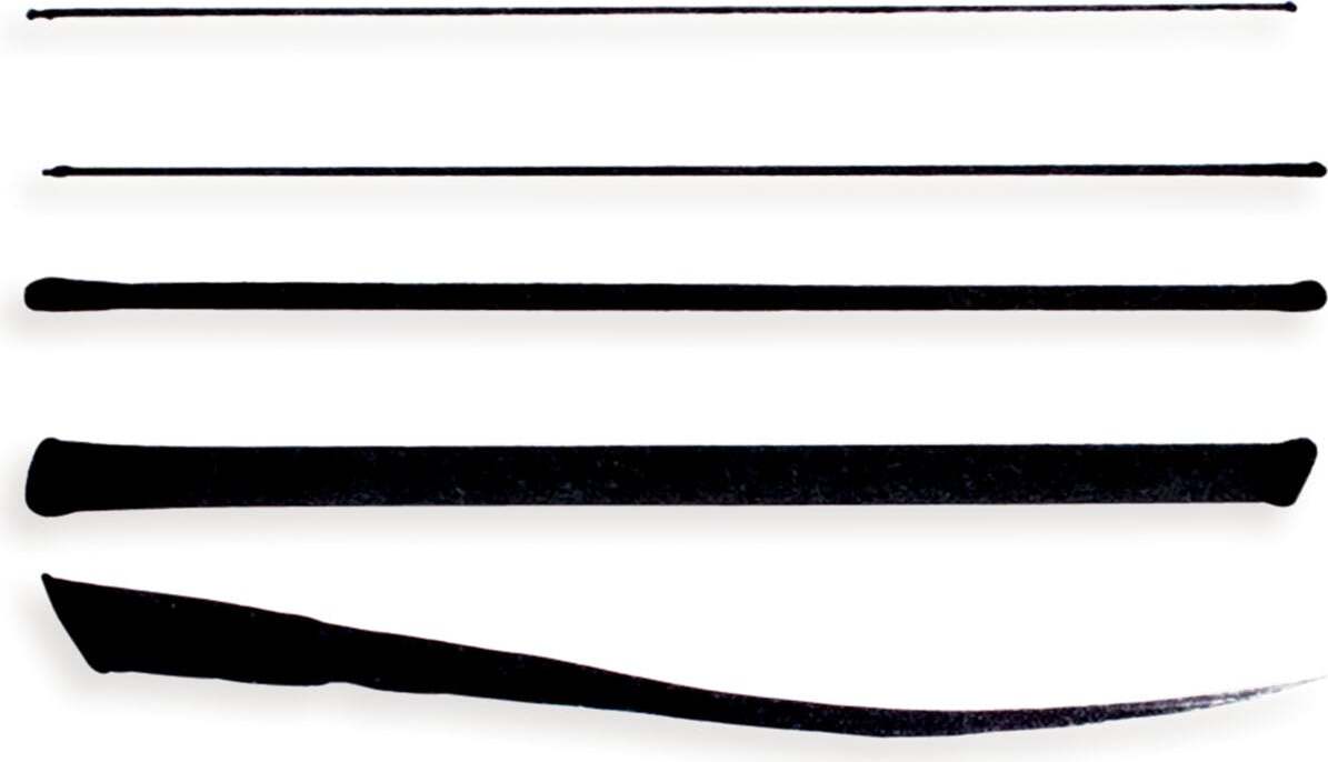 The Ink Works 5 Black Markers Assorted Sizes