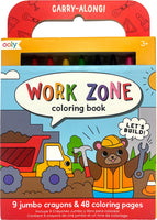 Carry Along Work Zone Coloring Book and Crayon Set