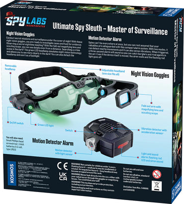 Spy Labs: Ultimate Spy Sleuth 1 - Master of Surveillance - Motion Detector Alarm/Night Vision Goggles