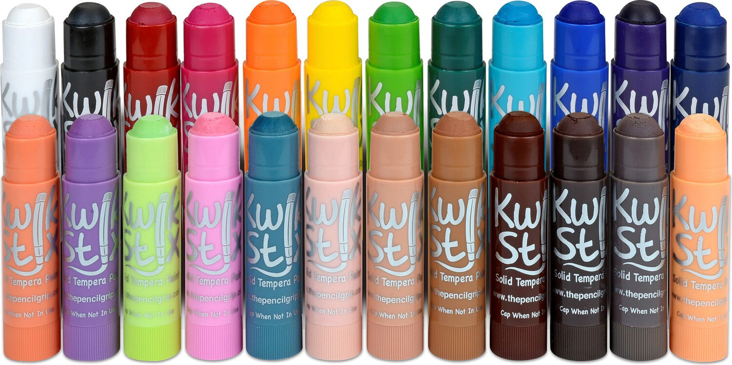 Kwik Stix Tempera Paint 24 Pack Global, Pastel, Jewel Tones