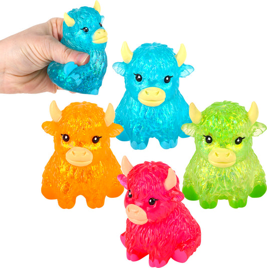 3" Glitter Sugar Highland Cow