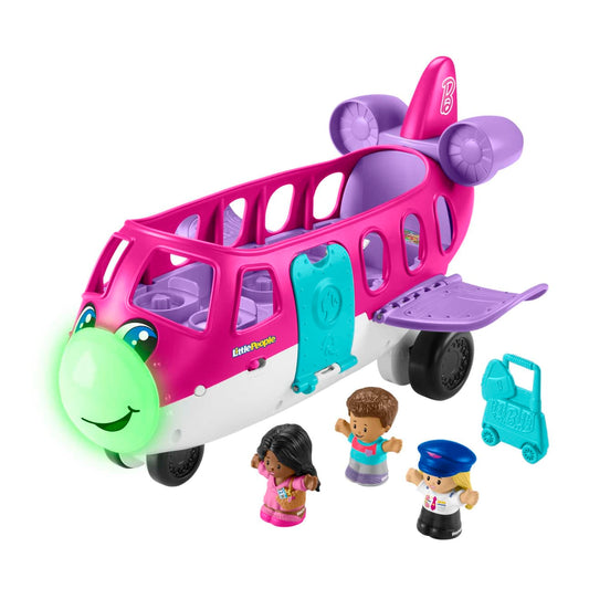 Fisher Price Little People Barbie Toy Airplane With Lights Music And 3 Figures