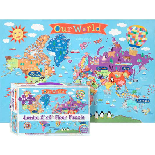 Kids Jumbo 48 Piece Floor Puzzle (world)