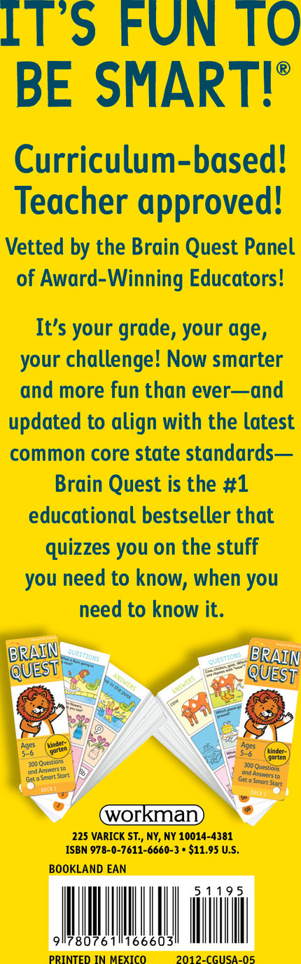 Brain Quest Kindergarten Q&A Cards: 300 Questions and Answers to Get a Smart Start. Curriculum-based! Teacher-approved!