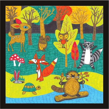 Color By Number Forest Friends