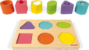I Wood Shapes Sounds 6-block Puzzle
