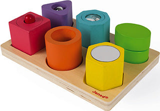 I Wood Shapes Sounds 6-block Puzzle
