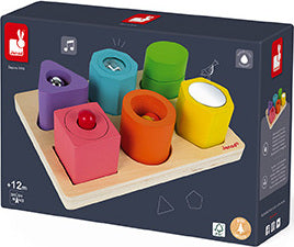 I Wood Shapes Sounds 6-block Puzzle