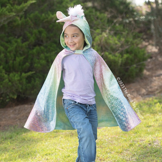 Reversible Rainbow Unicorn Dragon Cape - Size 5/6 | 52105 | Great Pretenders