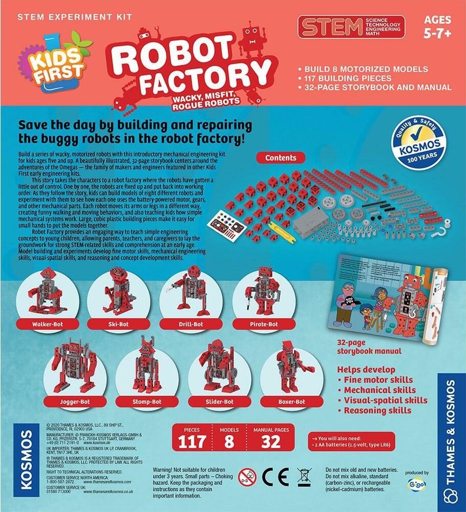  Thames & Kosmos Kids First Robot Engineer STEM Experiment Kit  for Young Learners, Build 10 Non-Motorized Robots, Play & Learn with  Storybook Manual