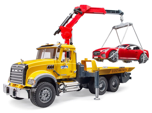 Bruder 02829 Mack Granite Tow Truck with Roadster