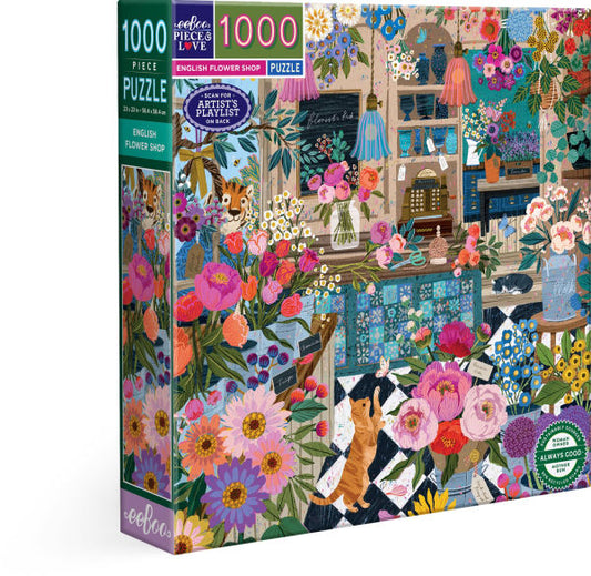Eeboo English Flower Shop 1000 Piece Puzzle