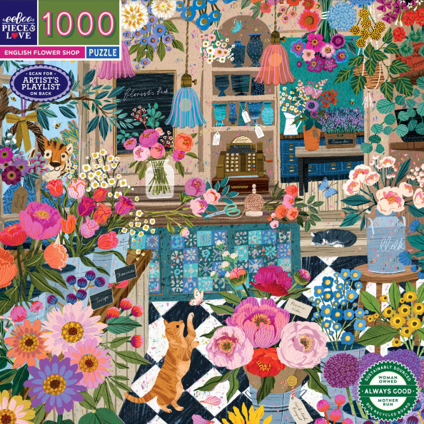 Eeboo English Flower Shop 1000 Piece Puzzle