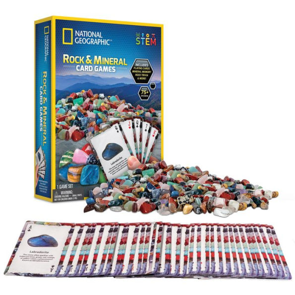 Blue Marble National Geographic RTNGRKMEM Rock + Mineral Card Games