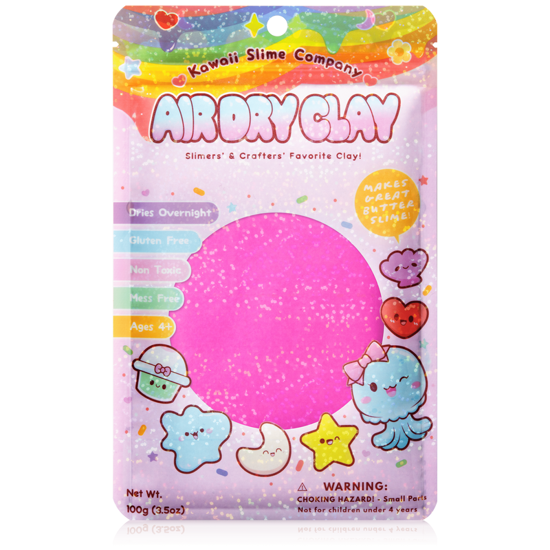 Kawaii Slime Air Dry Clay Hot Pink