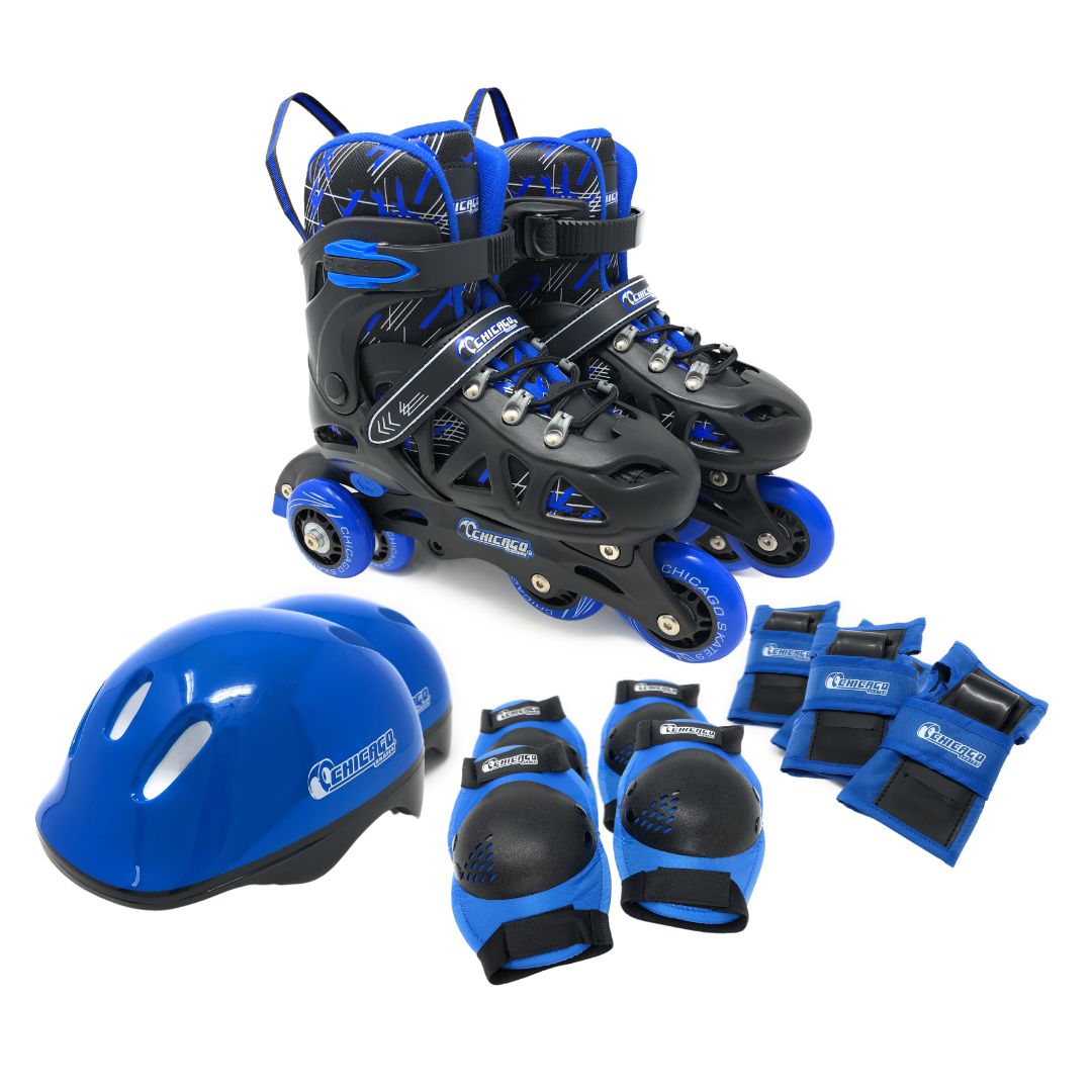 National Sporting Goods CRS555-MD Skate Set Medium Black/Blue