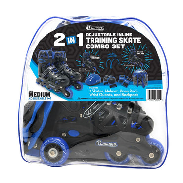 National Sporting Goods CRS555-MD Skate Set Medium Black/Blue