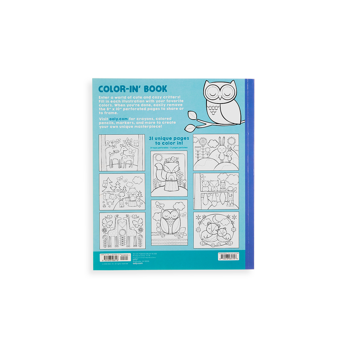 Ooly 118-203 Little Cozy Critters Coloring Book