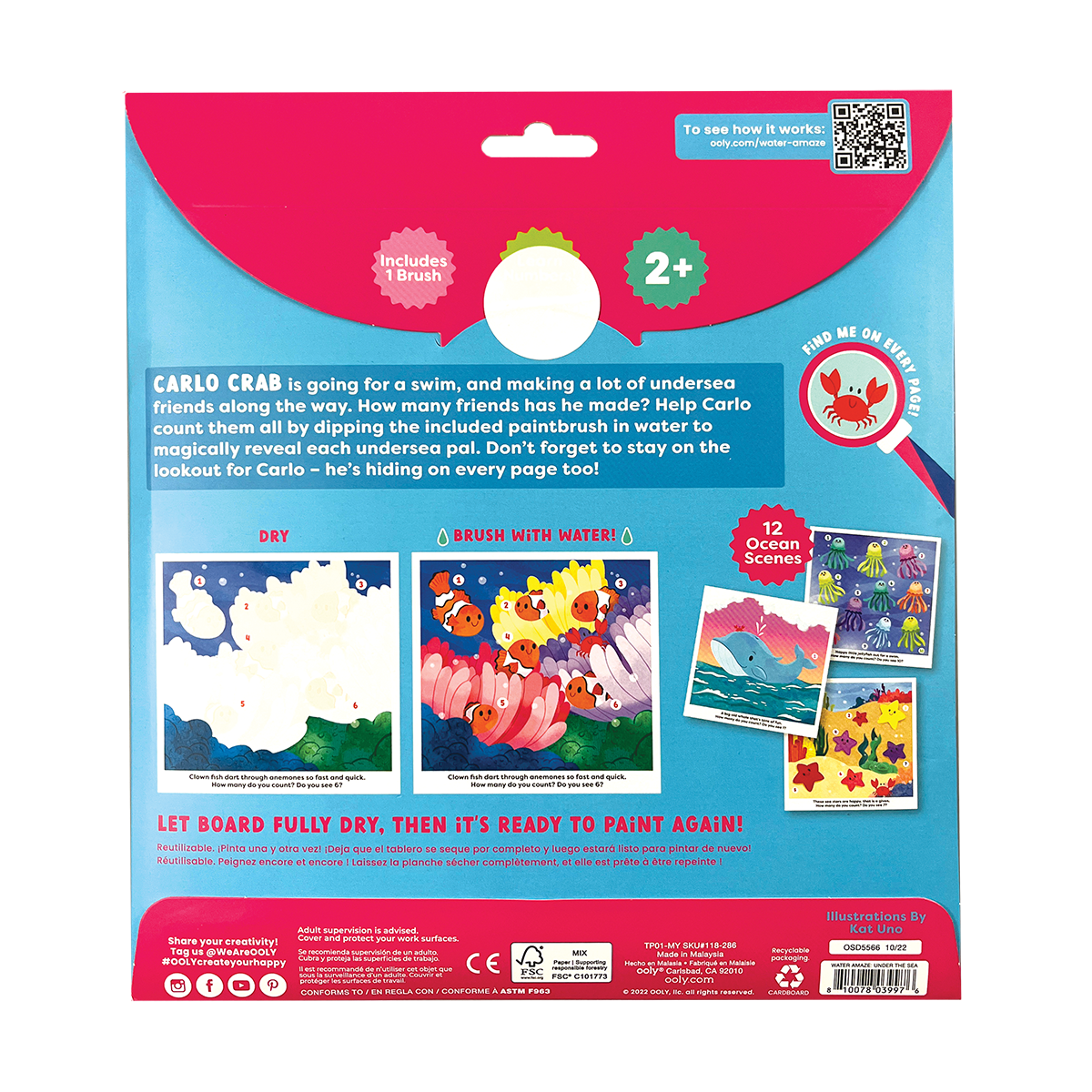 Ooly Water Amaze Water Reveal Boards 118-286 Under The Sea