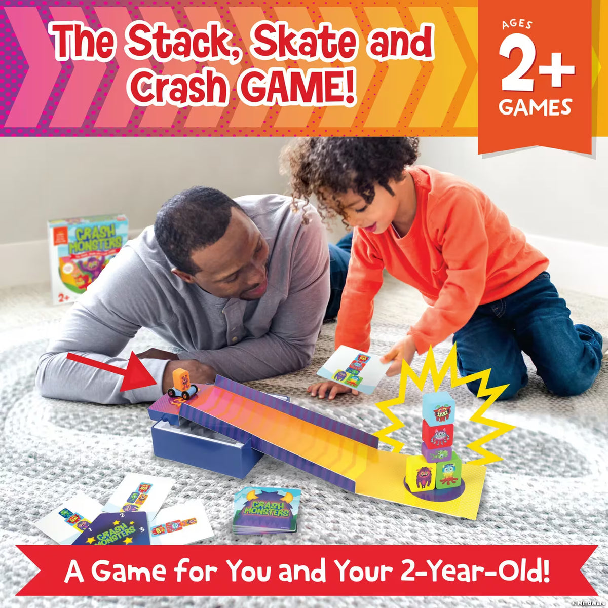 Mindware Crash Monsters Peaceable Kingdom Stacking Toddler Game