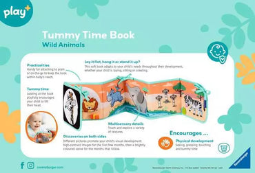 Ravensburger Play+ 12034105 Tummy Time Book: Wild Animals