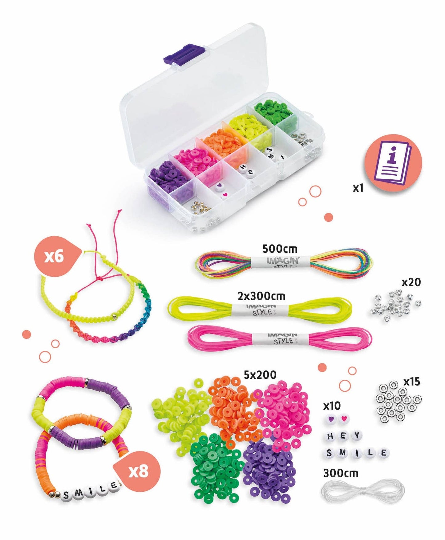Jura Toys 907404 Creativ Imagin'Style Heishi Neon Bracelet Studio