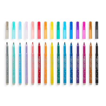 Rainbow Sparkle Glitter Markers - Set of 15