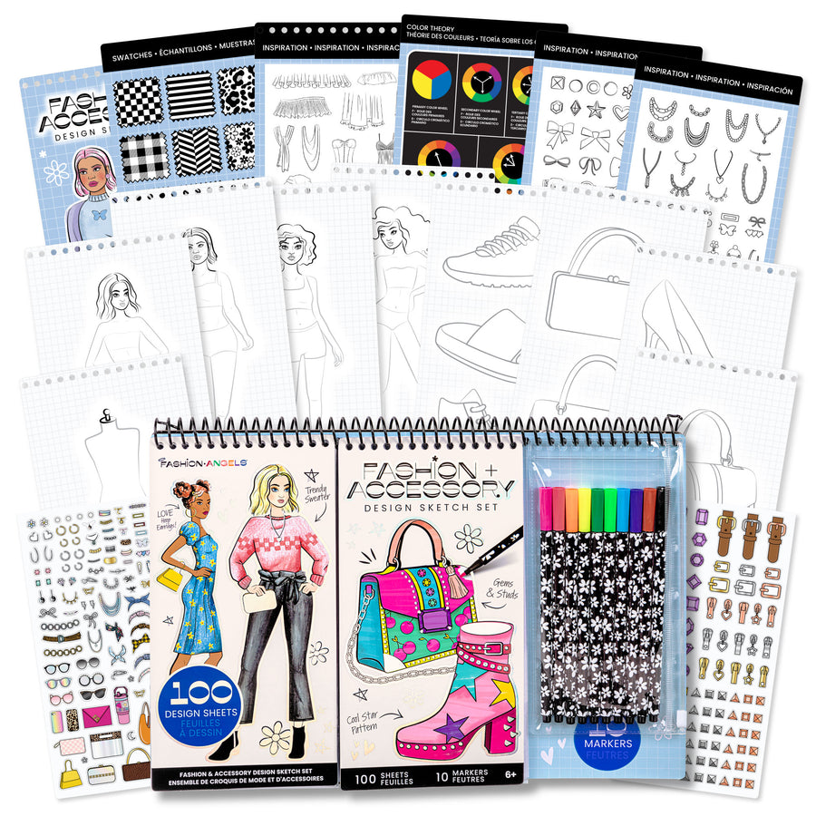 Fashion Angels Fashion & Accessory Design Sketch Set w/Markers