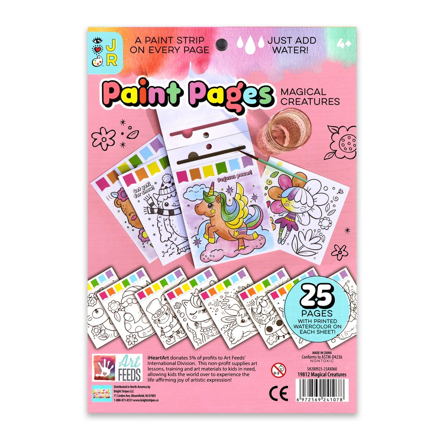 Bright Stripes iHeartArt JR Paint Pages- Magical Creatures