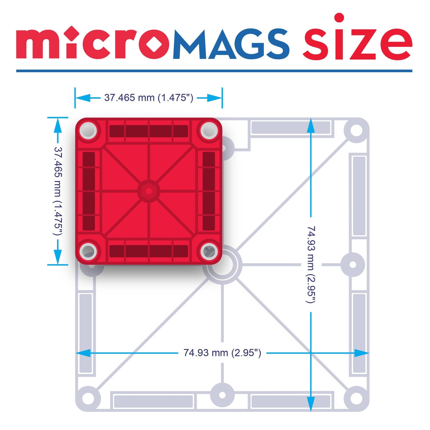Magna-Tiles microMAGS LEARN Letters™ 56 Piece Set