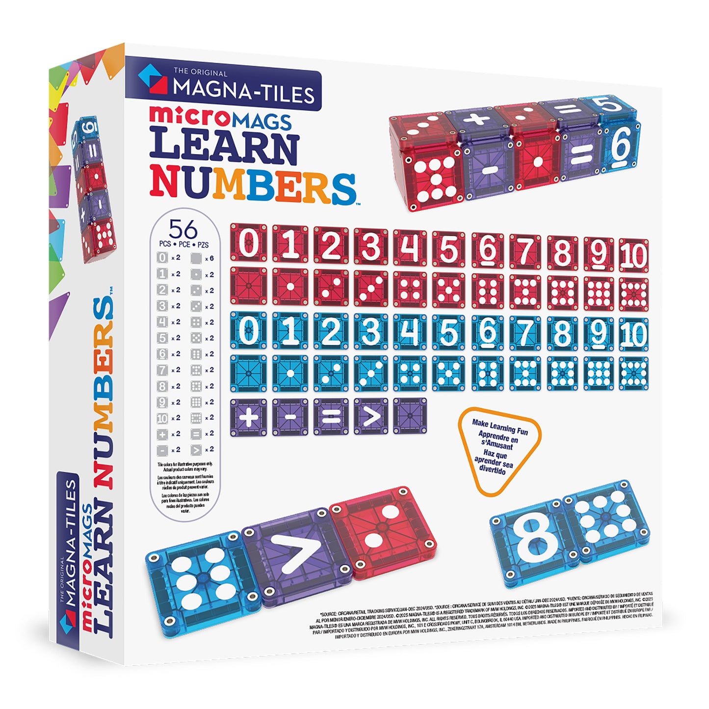 Magna-Tiles microMAGS LEARN Numbers™ 56 Piece Set