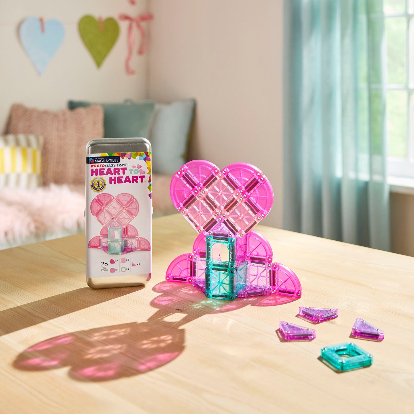 Magna-Tiles microMAGS Heart to Heart 26 Piece Travel Set