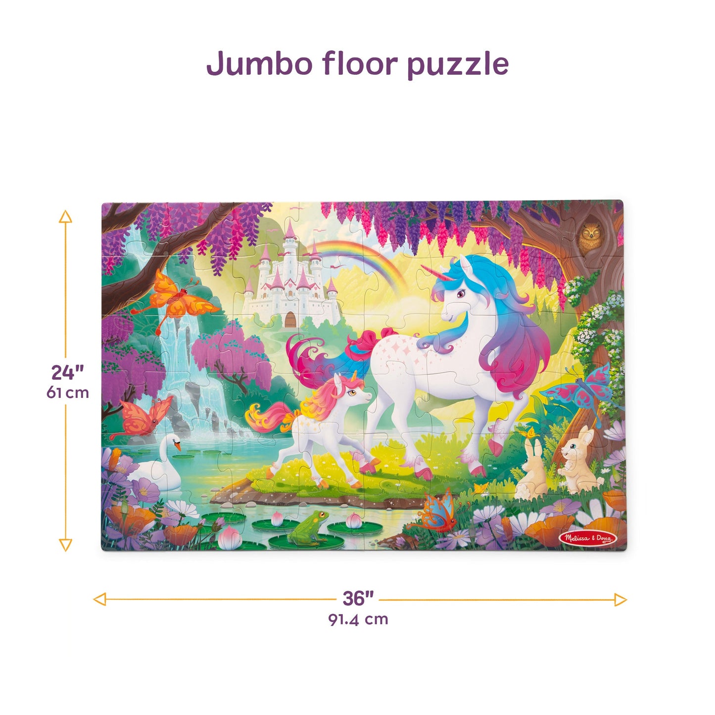 Melissa & Doug Glow-in-the-Dark Unicorn Floor Puzzle - 48 Pieces