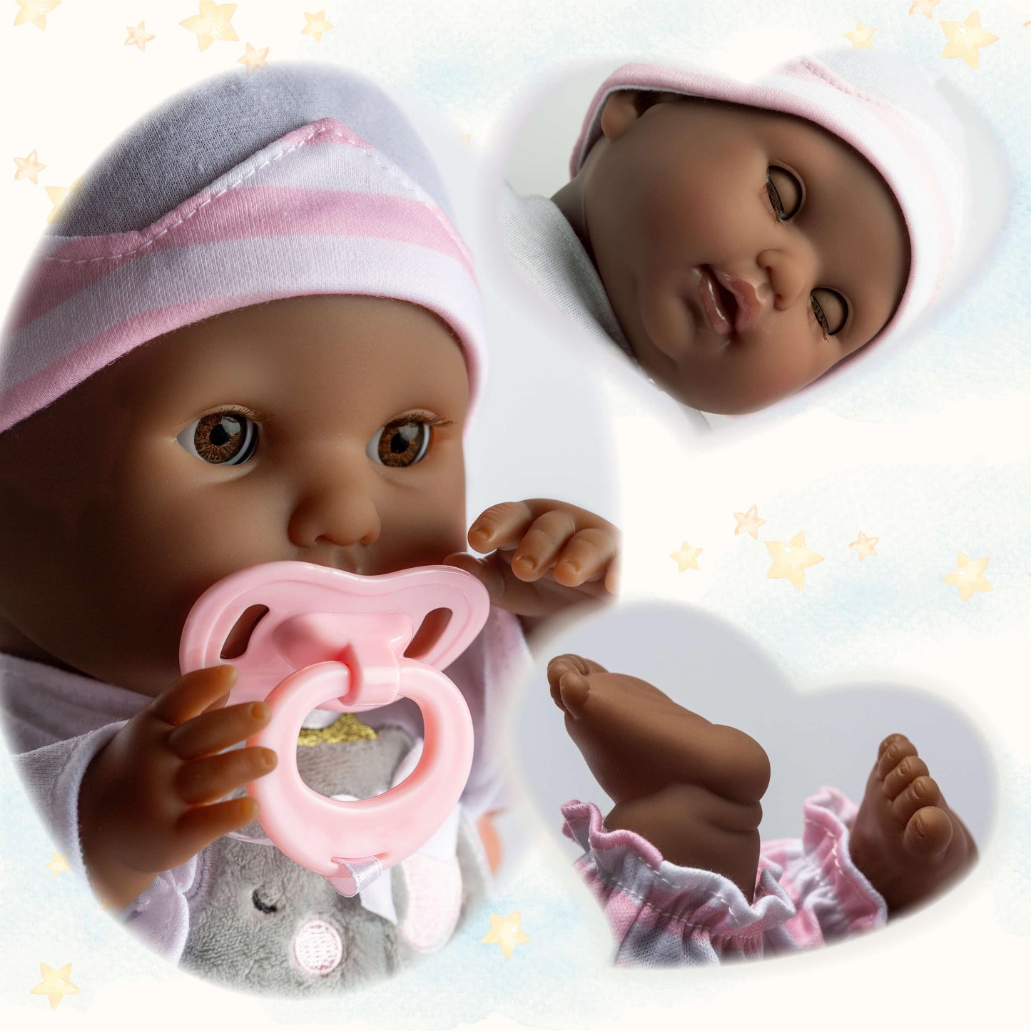 JC Toys Berenguer Boutique 15" Realistic Soft Body African American Baby Doll