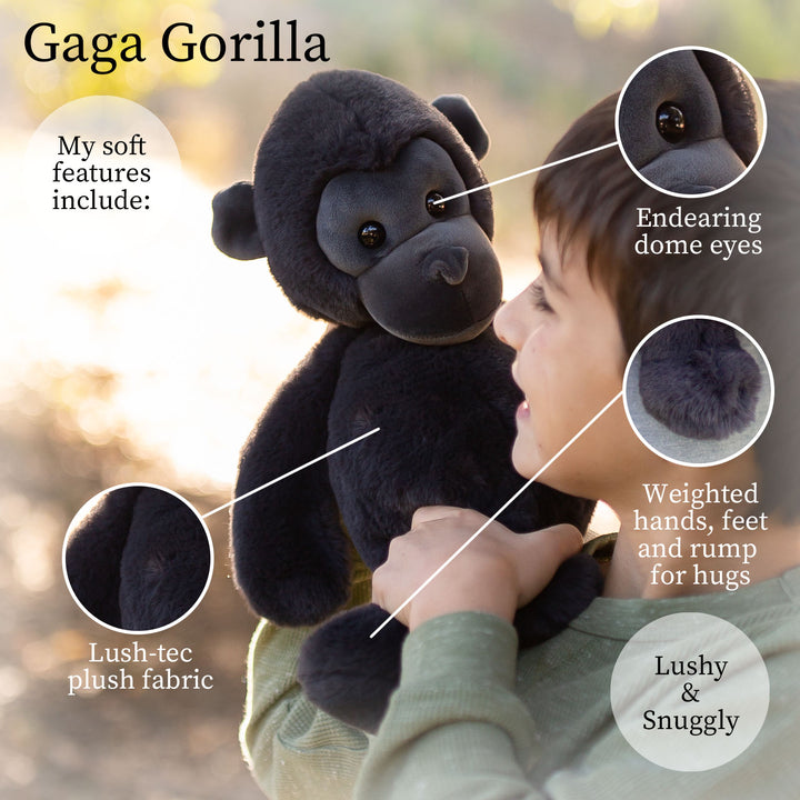 Beverly Hills Teddy Bear Co World's Softest Plush Lushee Gaga Black Gorilla