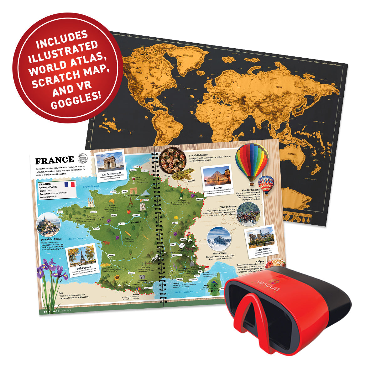 Abacus Deluxe Virtual Reality Gift Set  World Atlas!