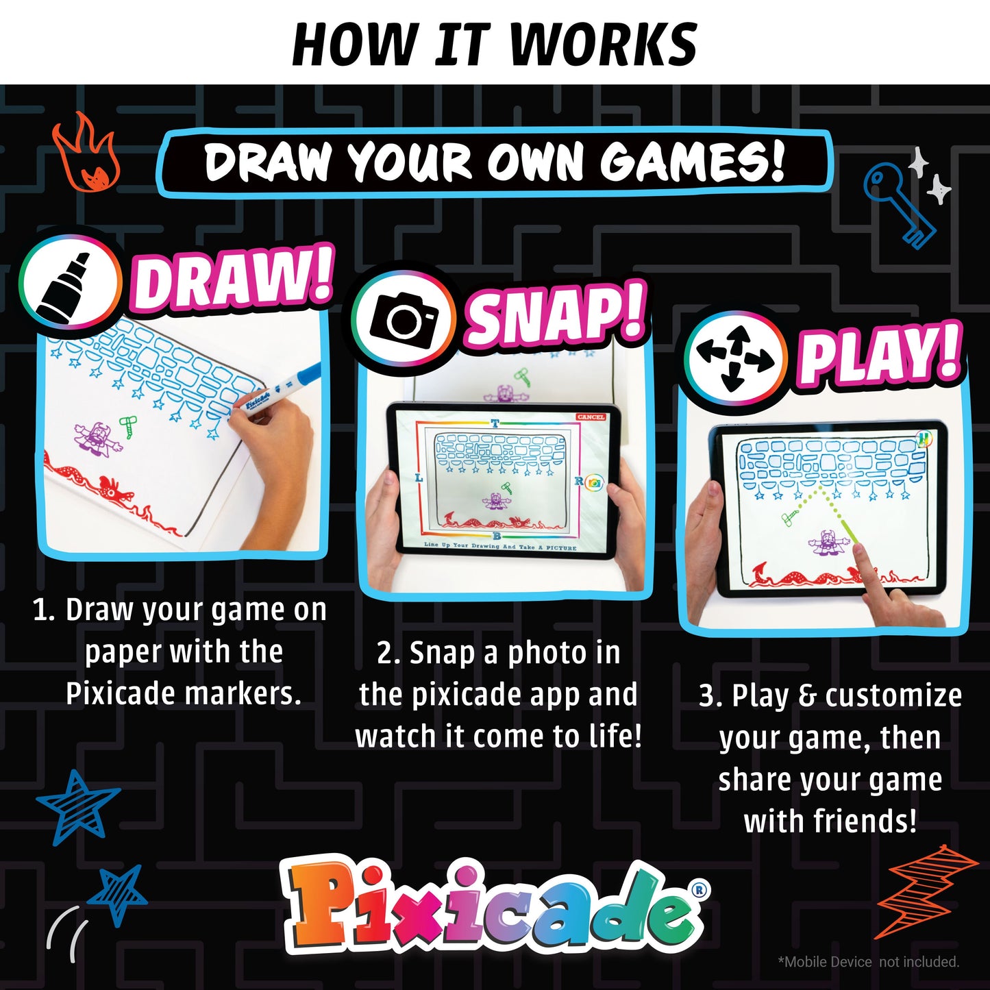Abacus Brands Pixicade Draw Your Own Games